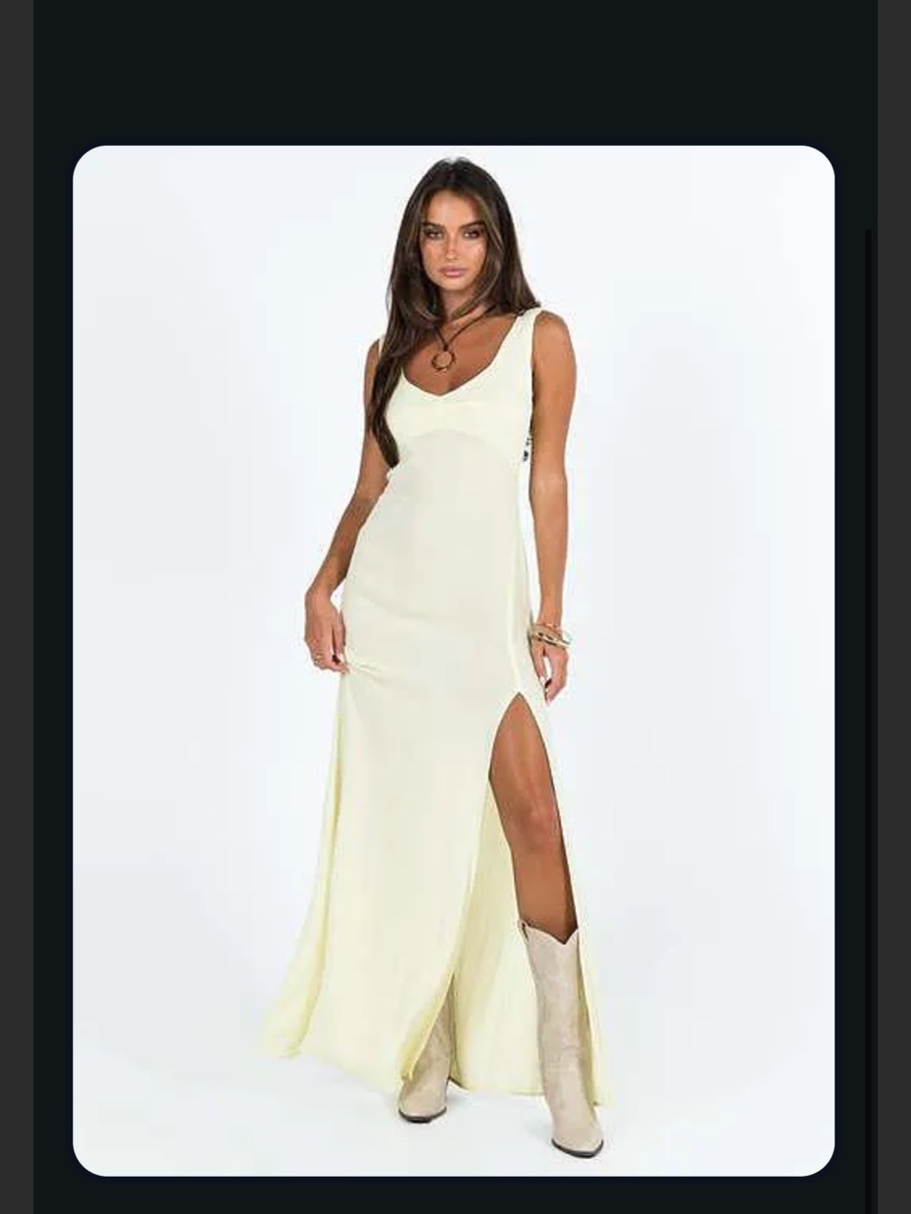 Princess Polly Pale Yellow Sleeveless Maxi Dress